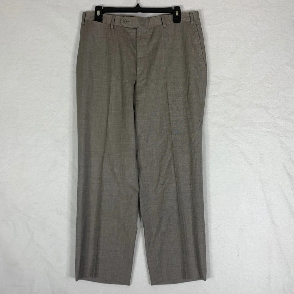 Canali 1934 Pants Mens 34 Gray Wool Classic Fit Dress Trousers Made Italy